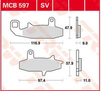 TRW Lucas MCB597 Pastilla de freno