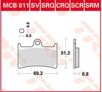 TRW Lucas MCB611 Pastilla de freno