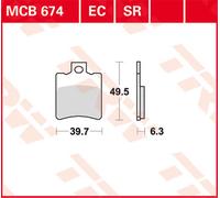 TRW Lucas MCB674 Pastilla de freno
