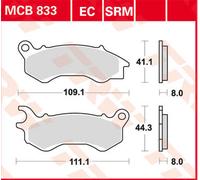 TRW Pastillas de freno MCB833 para Honda PCX 150 Delanteras