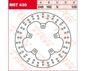 TRW Lucas MST430 Disco de freno rígido