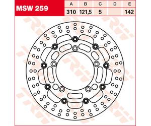 TRW Lucas MSW259 Disco de freno flotante