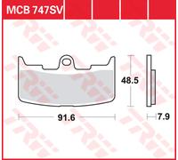 TRW Juego de pastillas de freno MCB747SV Sinter Street para Buell XB-12S 2004-2010 eje delantero