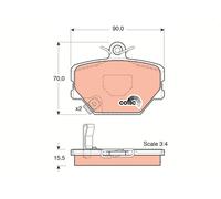 TRW Pastillas De Freno GDB1365 Smart Cabrio Turbo 2000- Anterior 0,6 40kW