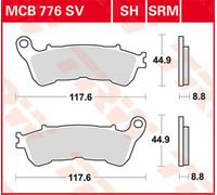 TRW MCB776 Organic Allround Juego de Pastillas de Freno para Honda SW-T Eje delantero y otras motos