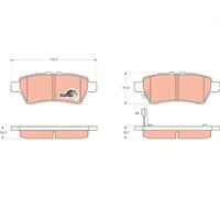 TRW Pastillas Freno GDB3405 Nissan Navara Pick-Up (d40m)(2005- >) 2,5-126kw 171