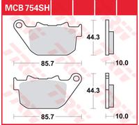TRW PASTILLAS FRENO TRW CARB. TRAS., MCB 754 PC