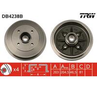 TRW Tambor de freno para CITROËN: ZX, Xsara & PEUGEOT: 306 (Ref: DB4238B)