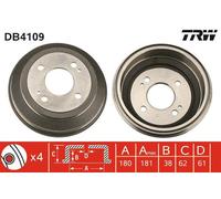 TRW Tambor de freno para HONDA: CRX, Civic, Ballade & ROVER: 200 Series (Ref: DB4109)