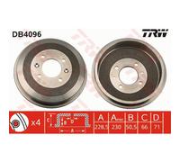 TRW Tambor de Freno Trasero para Citroën Berlingo Caja Berlingo/Berlingo Primera