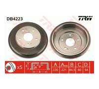 TRW Tambores De Freno Traseros Ø114.3mm Para Honda CR-V I RD HR-V GH