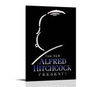 TRWHRYERYRH Alfred Hitchcock presenta pósteres estéticos para pared, pintura decorativa, lienzo vintage para sala de estar, dormitorio, 50 x 75 cm, estilo marco