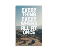 TRWHRYERYRH Póster decorativo con texto en inglés «Everything Everywhere All at Once», lienzo vintage para sala de estar, dormitorio, 50 x 75 cm, estilo sin marco