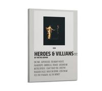 TRWHRYERYRH Póster estético de Héroes y Villians (1) arte decorativo para pared, lienzo vintage para sala de estar, dormitorio, 20 x 30 pulgadas (50 x 75 cm), estilo marco