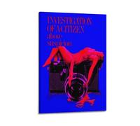 TRWHRYERYRH Póster estético de la investigación de un ciudadano por encima de la sospecha para pared, pintura decorativa, lienzo vintage para sala de estar, dormitorio, 60 x 90 cm, estilo marco