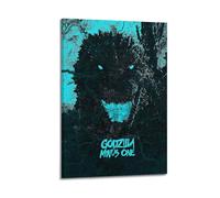 TRWQEVQWEG Godzilla Minus One3 - Póster de lienzo para pared, diseño estético, pintura moderna para sala de estar, 50 x 75 cm, estilo marco