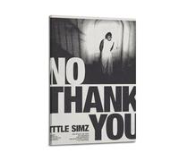 TRWQEVQWEG Póster con texto en inglés "NO THANK YOU" (30 x 45 cm), diseño de lienzo moderno para sala de estar, estilo marco