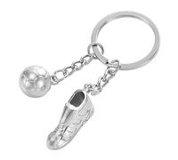 TRXES - Llavero de plata para botas de fútbol y pelota, accesorio de fútbol de la Copa del Mundo - Joya de Navidad, regalo de cumpleaños, llavero para hombres y mujeres, plata, Talla única