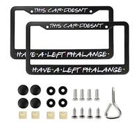 TRXYQ Paquete de 2 Marcos de matrícula de Amigos, Este Coche no Tiene una falange Izquierda?Friends TV Programa mercancía, Placa de matrícula Negra de Aluminio, 12 x 6 Pulgadas, CPJ0001