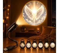 TRXYQ Proyector de ángel con luz nocturna, mini proyección USB 2 en 1 con interruptor, proyector LED giratorio de 360° para decoración de techo de habitación, regalos de ángel para mujeres y hombres
