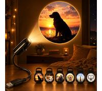 TRXYQ Proyector de luz nocturna para perros, mini proyección USB 2 en 1 con interruptor, proyector LED giratorio de 360° para decoración de techo de coche o habitación, regalos para mujeres y hombres