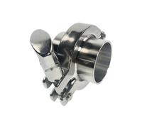 Try clamp, 1 juego de abrazaderas Tri-Clamp sanitarias con férula soldada, junta PTFE o silicona, acero inoxidable 304, varios tamaños(51MM)