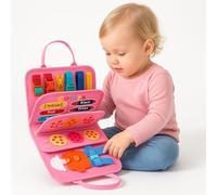 Try & Getfun Libro Montessori 2 años - Busy Book. Libro Sensorial de Actividades | Juguete Educativo y de Viaje +2 Años | Tablero Montessori Neurodiversidad. Rosado