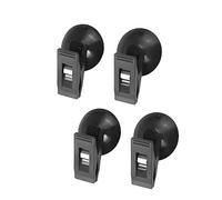 Tryagat 4 Piezas Clips con Ventosa para Audi A6 Limousine C8 4K I 2018-2024, Porta Tickets de Aparcamiento, Pinzas para Parasol de Coche y Tarjetas, Plástico ABS y PVC,Black