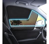 Tryagat 4 Piezas Parasol Coche para Ligier JS50 Hatchback 3 Porte 2010-2025, Cortinilla Magnética Ventana Lateral Protección Solar Malla Negro Transpirable