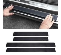 Tryagat 4 Piezas Protector Umbral de Puerta para SsangYong Rexton Korando E-Motion Torres Actyon Tivoli Grand Musso, Pegatinas Fibra de Carbono Antideslizante Embellecedor Resistente Accesorios Coche