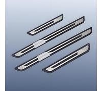 Tryagat 4 Piezas Protectores de Umbral Acero Inoxidable para Ford EcoSport II 2017-2022, Protector de Puerta Duradero Cubierta de Umbral Placa de Protector,Black