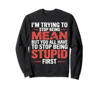Trying to Be Nice But You Must Stop Being Stupid - Sudadera