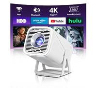 TryLand Mini proyector con WiFi y Bluetooth, compatible con 4K Full HD 1080P, proyector de películas portátil para exteriores con sistema Android y aplicaciones integradas, proyector inteligente para