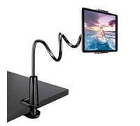 TRYONE Soporte Tablet Móvil Multiángulo - Soporte con Brazo de Cuello de Cisne para Serie iPad/Galaxy Tabs/Mediapad/Kindle Fire y Más, 75cm de Longitud en Total(Negro)