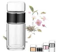 Tryteava Glass Infuser, Portable Teava 3-in-1 Smart Tea Infuser, Hot Or Cold Ready, Flip & Brew Design, for Blooming & Loose Leaf Tea and Coffee (Black,500mL/17oz)