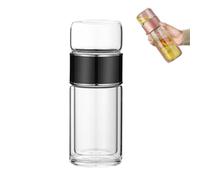 Tryteava Glass Infuser, Teava 3-in-1 Smart Tea Infuser, Double Layered Glass Separation Teas Infusers, Portable Teapot with Strainer, Flip & Brew Design, for Blooming & Loosing Leaf Tea (Black,500ml)