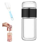 Tryteava Glass Infuser, Teava 3-in-1 Smart Tea Infuser with Integrated Strainer, One-Touch Brewing Mug for Home (Black,500 ml)