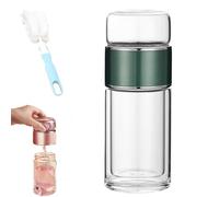 Tryteava Glass Infuser, Teava 3-in-1 Smart Tea Infuser with Integrated Strainer, One-Touch Brewing Mug for Home (Green,280 ml)
