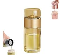 Tryteava Glass Infuser，Tryteava 3-in-1 Smart Tea Infuser，Double Layer Portable Teas Water Separation Infusible Teas Cup Mug for Loose Leaf & Blooming Tea (YELLOW,12 oz)