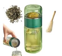Tryteava Glass Infuser,Tryteava Glass Infusers Tumbler, with Filter & Lid, Hot or Cold Ready, Portable Loose Leaf Tea Maker for Home, Travel Use (Green,350ML)