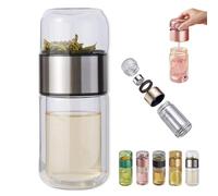 Tryteava Glass Infuser, Tryteava Portable Tea Infuser, Hot Or Cold Ready, Flip & Brew Design, for Blooming & Loose Leaf Tea (silver,350ml)