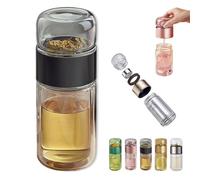 Tryteava Glass Infuser, Tryteava Portable Tea Infuser, Hot Or Cold Ready, Flip & Brew Design, for Blooming & Loose Leaf Tea (black,280ml)