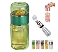 Tryteava Glass Infuser, Tryteava Portable Tea Infuser, Hot Or Cold Ready, Flip & Brew Design, for Blooming & Loose Leaf Tea (green,280ml)