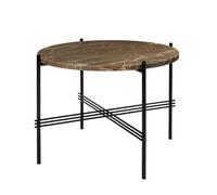 TS Mesa de Centro Redonda Ø55 Mármol Emperador Negro/ Marrón