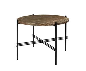 TS Mesa de Centro Redonda Ø55 Mármol Emperador Negro/ Marrón
