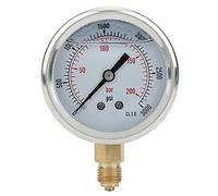TS PGG604 200bar 1/4 BSP Y60 Radial Pressure Gauge, Stainless Steel Pressure Gauge, 0 200bar 0 3000psi Brass Movement with 68mm Dial, for Machinery HVAC Water Systems Industrial an