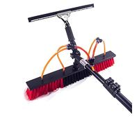 Ts So - Limpiador de paneles con dispensador de jabón de 35 cm, cabezal de cepillo de 7,2 m de alcance para una limpieza eficiente de los letreros de tienda Truc, sistema de alimentación de agua.