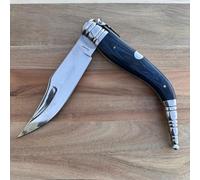 TS Tactical Store Navaja BANDOLERA Albacete 16,5 cm | Hoja Curva Acero Inoxidable | Mango Stamina Azul | Artesanía Tradicional España | Outdoor y Colección 01796