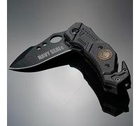 TS Tactical Store Navaja MINI NAVY SEALS | Navaja de bolsillo, cuchillo plegable para hombres | Hoja acero inoxidable: 6cm | Navaja supervivencia, senderismo, camping 19390A