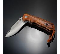 TS Tactical Store Navaja SCOUT II 90bw con mango de madera | Longitud hoja: 8,5 cm | Navaja plegable de bolsillo para exterior y campamento | Cuchillo Senderismo, Camping 18012A